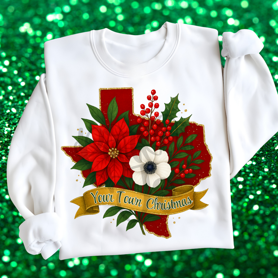 Custom Texas Christmas Top — design example 1