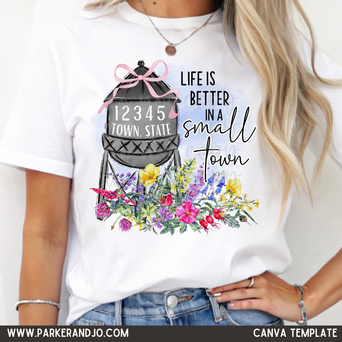 Custom Wildflowers Small Town Top — design example 1