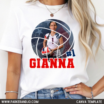Custom Volleyball Photo Top — design example 1
