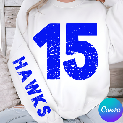 Custom Oversized Number And Sleeve Top — design example 1