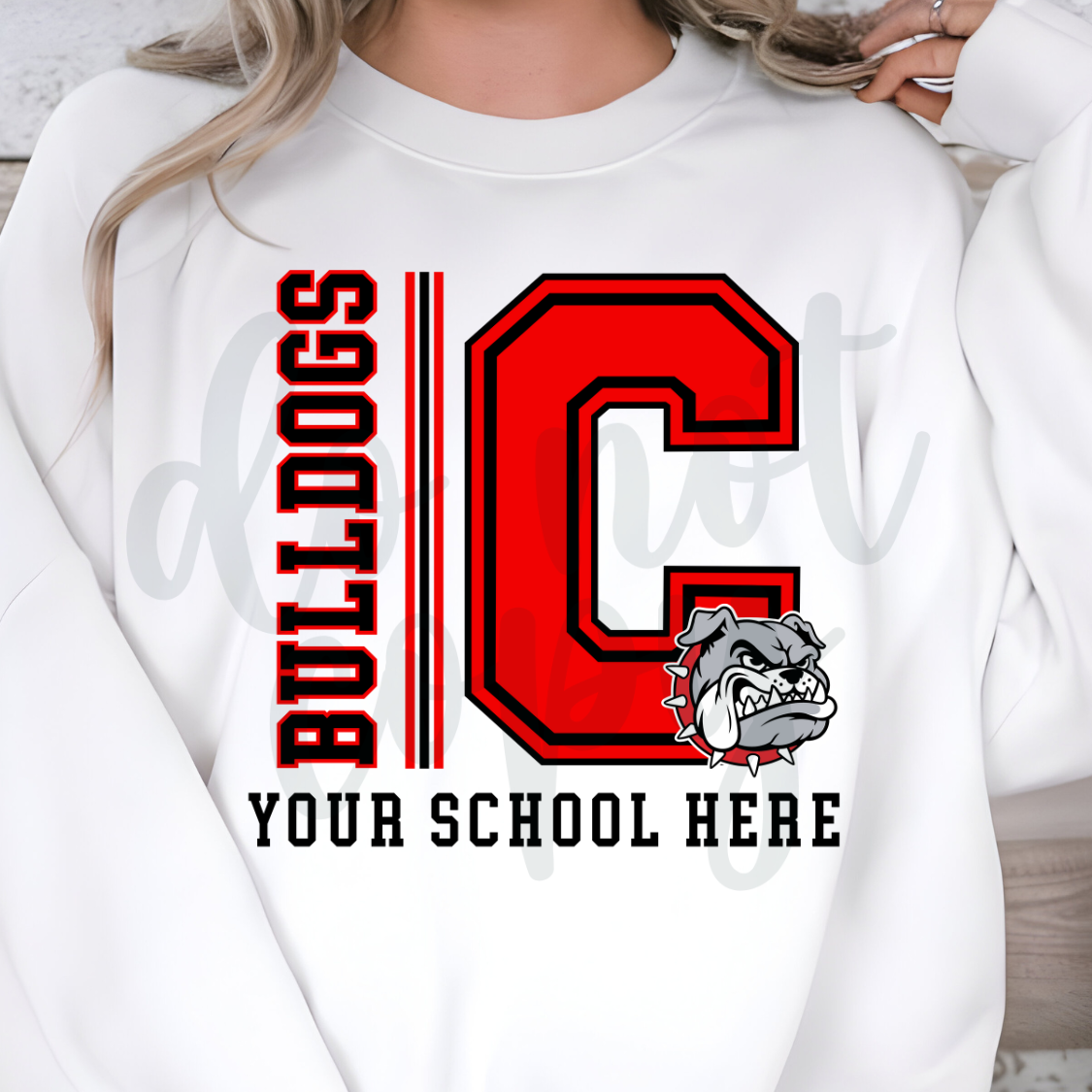 Custom Vertical Stripes Initial Mascot Top — design example 1