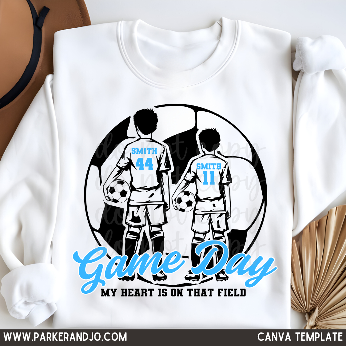 Custom Soccer Brothers Top mockup showing the pictured apparel design.
