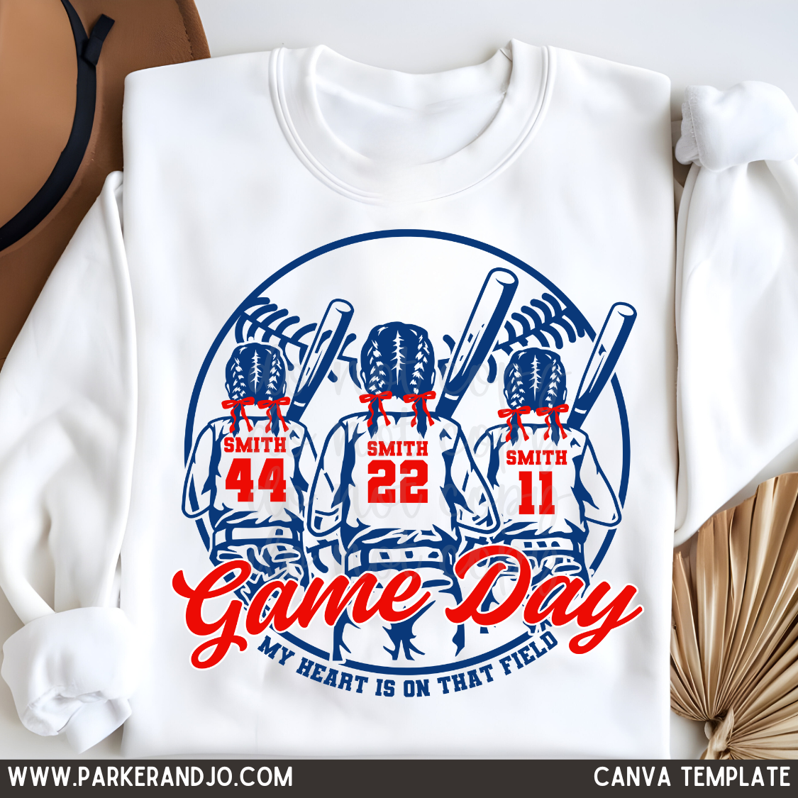 Custom 3 Softball Sisters Top — design example 1