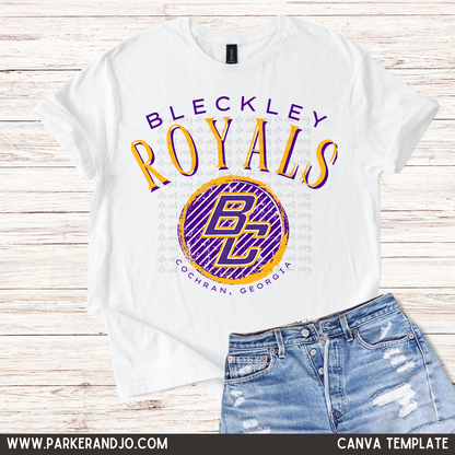 Custom Distressed Circle Mascot Top — design example 1