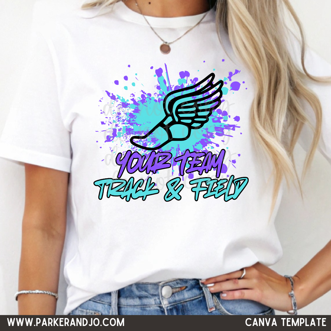 Custom Track & Field Splatter Top — design example 1