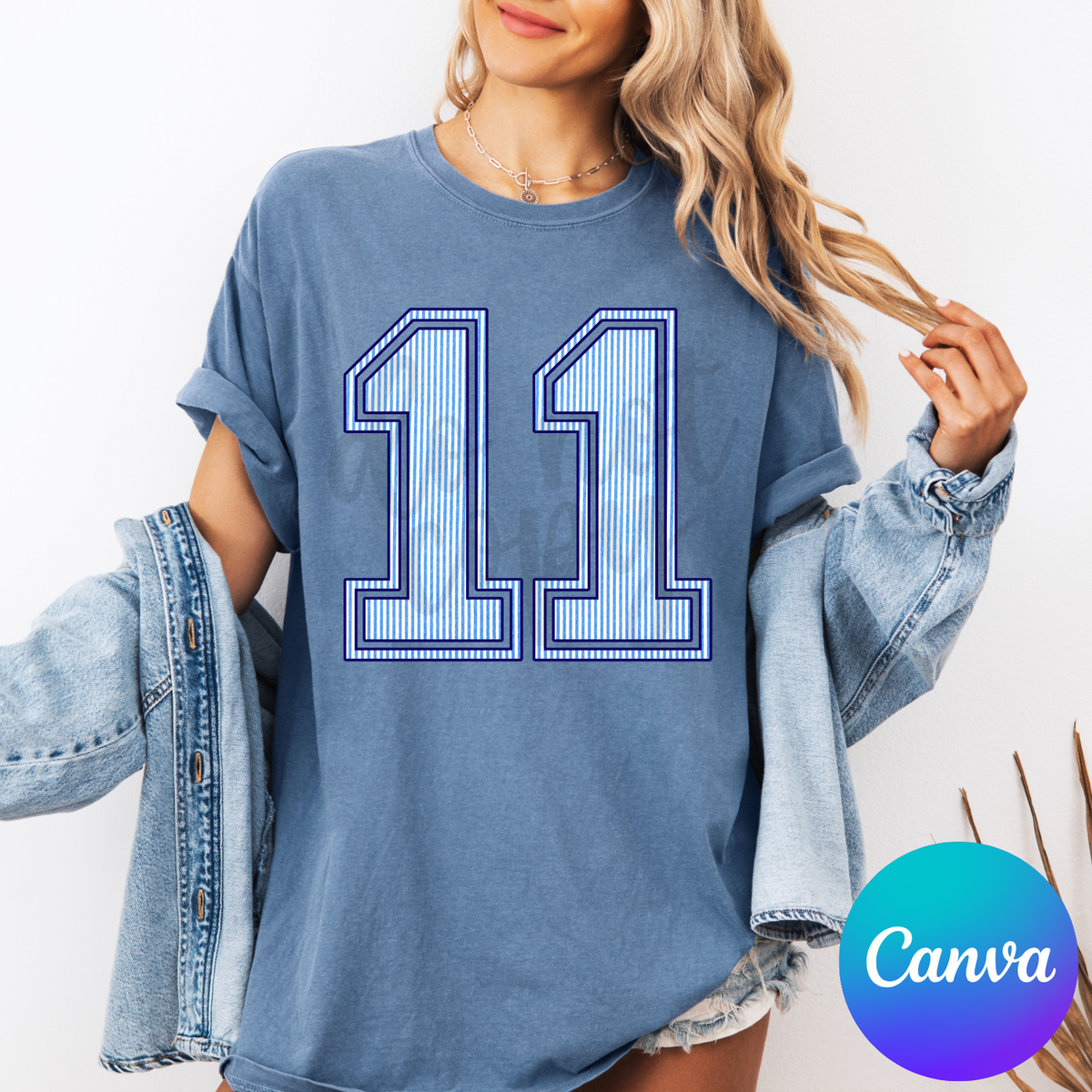 Custom Seersucker Numbers Top — design example 1