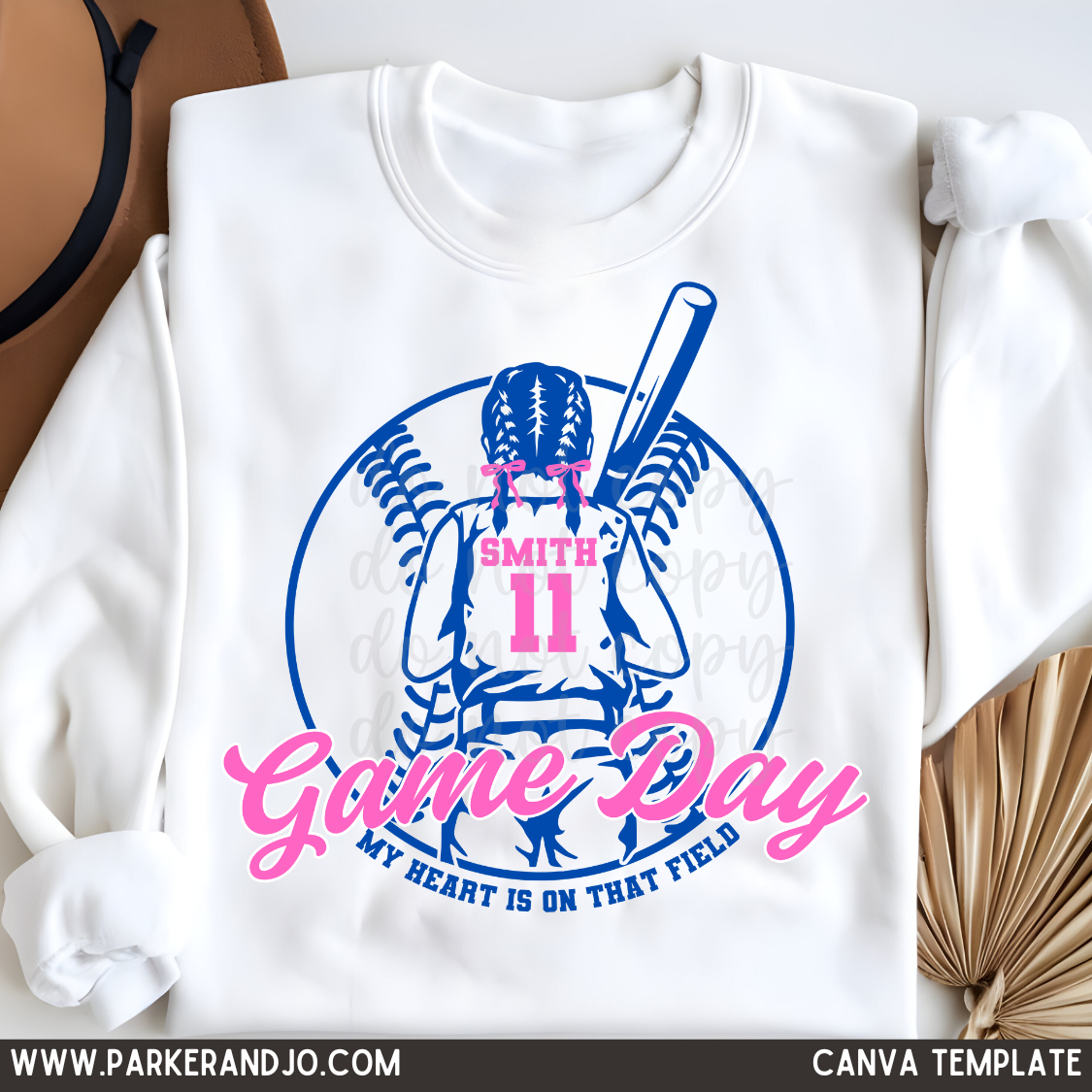 Custom Young Softball Girl Top mockup showing the pictured apparel design.