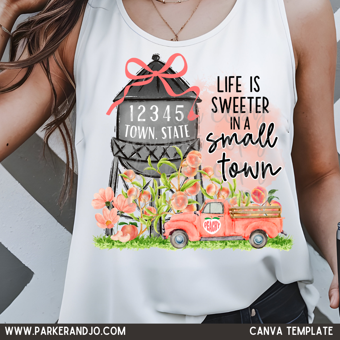 Custom Small Town Peach Top — design example 1