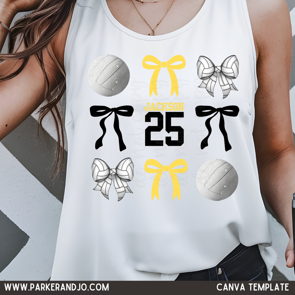 Custom Volleyball And Bows Top — design example 1