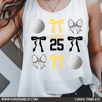 Custom Volleyball And Bows Top — design example 1