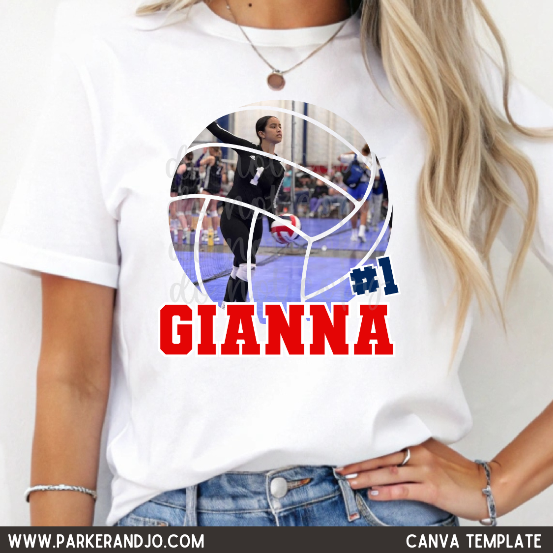 Custom Volleyball Photo Top — design example 2