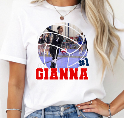 Custom Volleyball Photo Top — design example 2