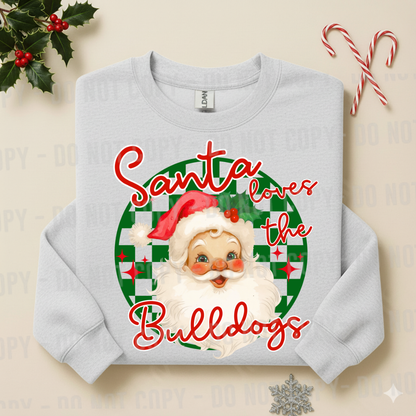 Custom Checkered Santa Loves The Mascot Top — design example 1