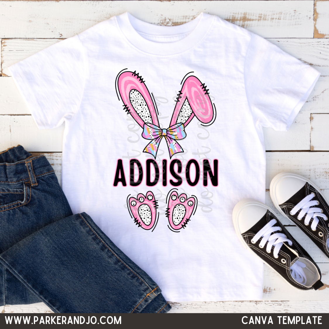 Custom Easter Bunny  Name Boy And Girl Top — design example 1