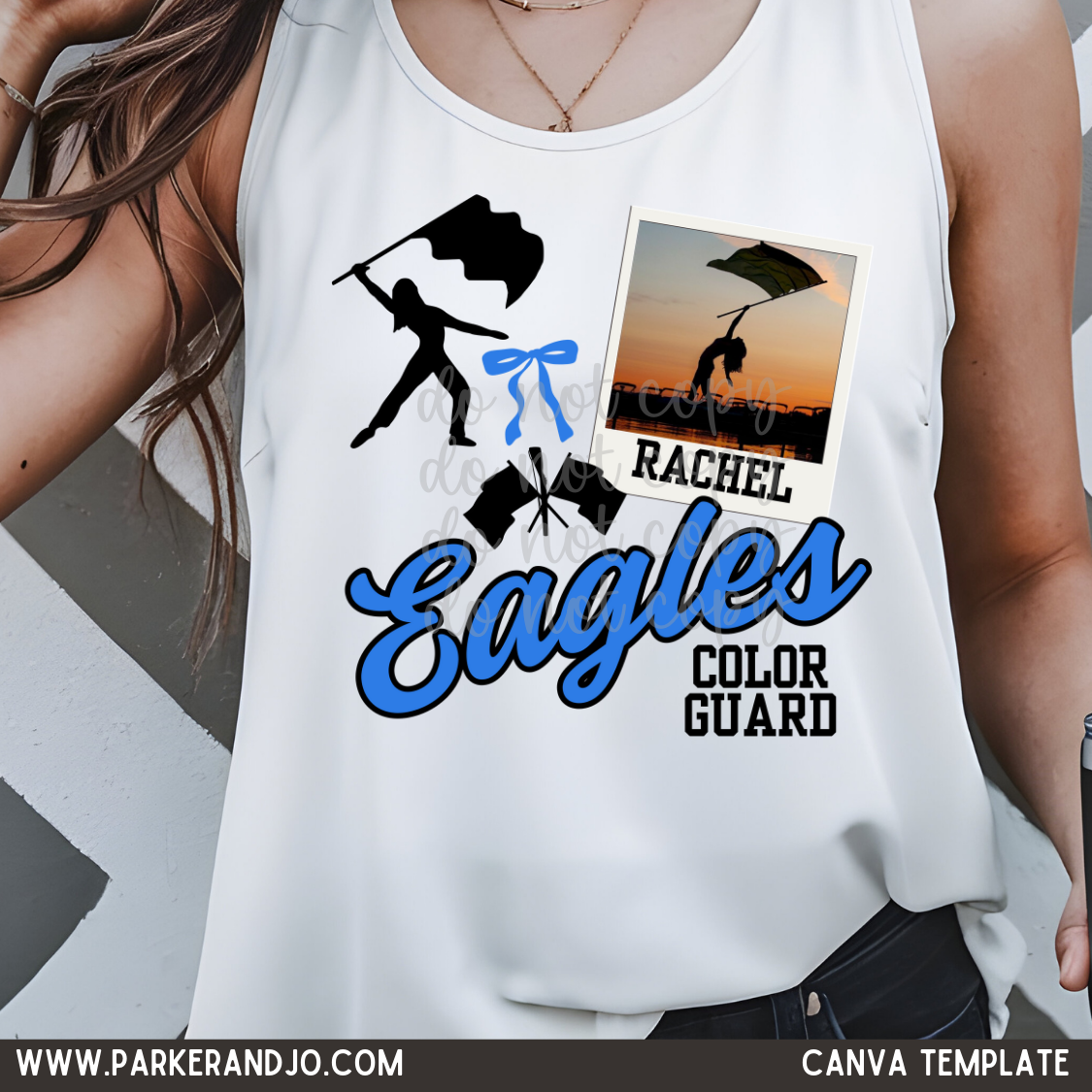 Custom Color Guard Top — design example 1