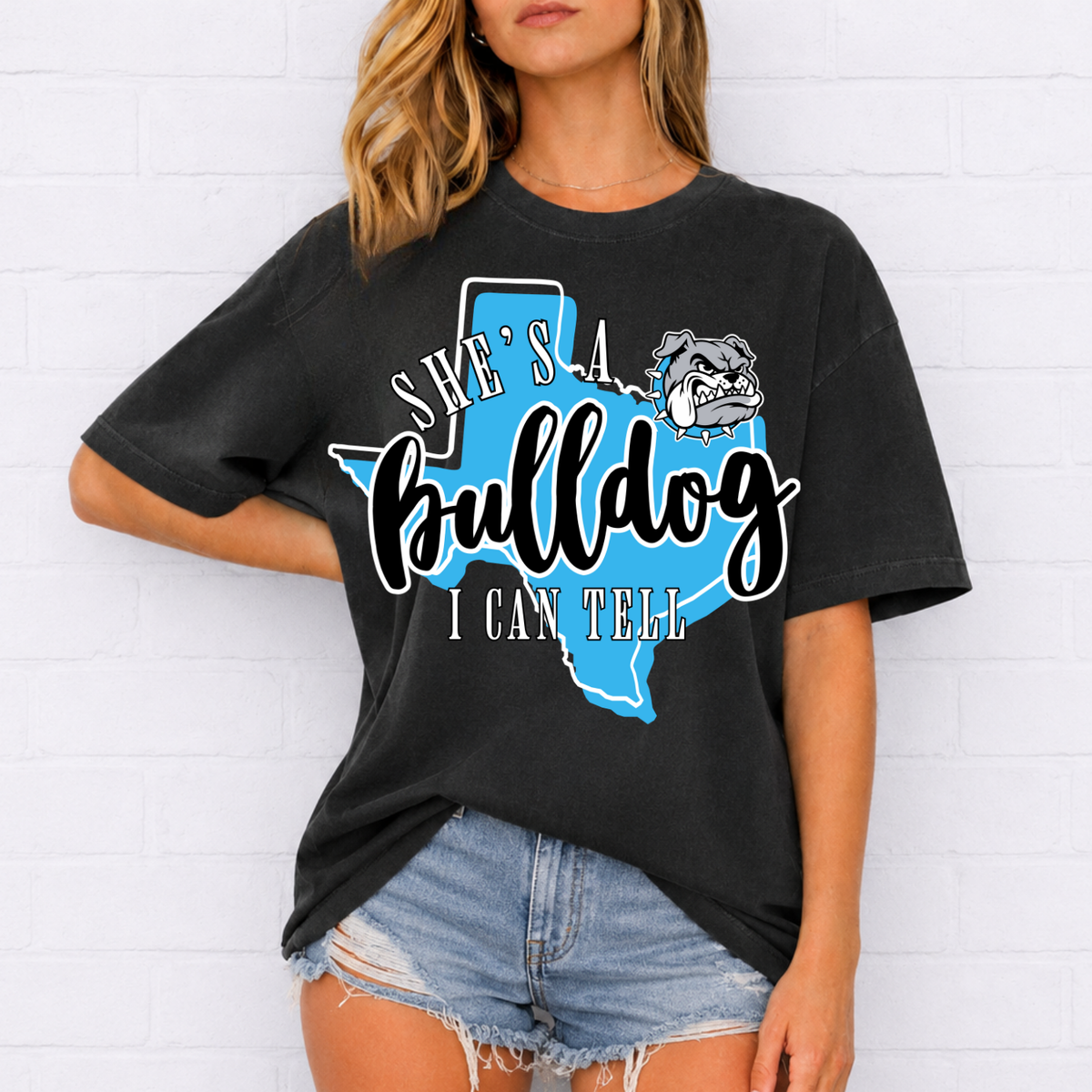 Custom Texas She’s a Mascot Top — design example 1