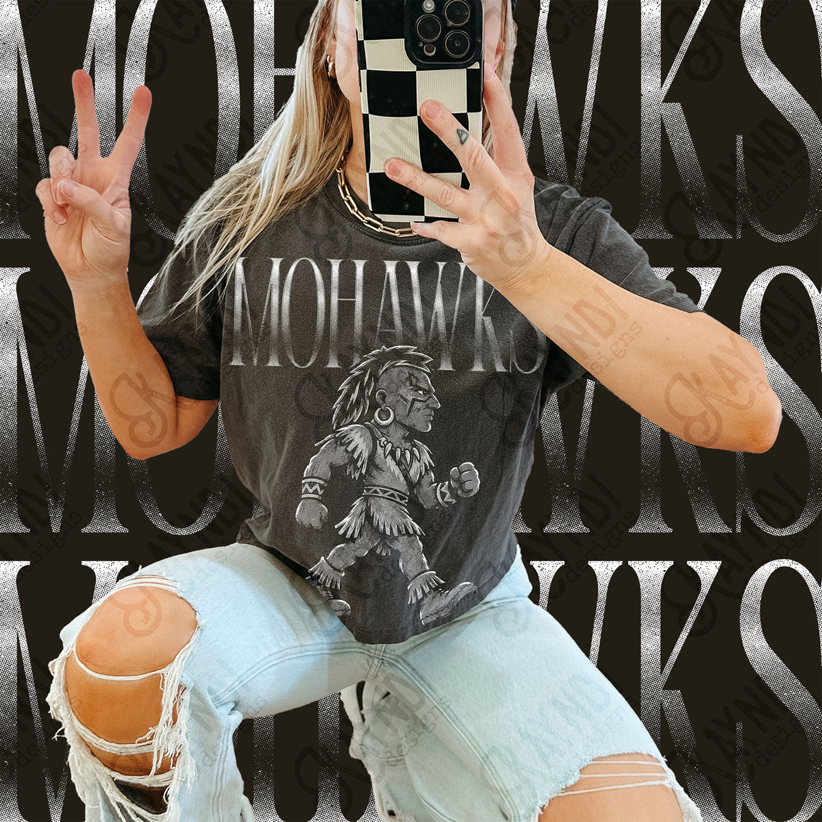 Halftone Mohawks Top design mockup