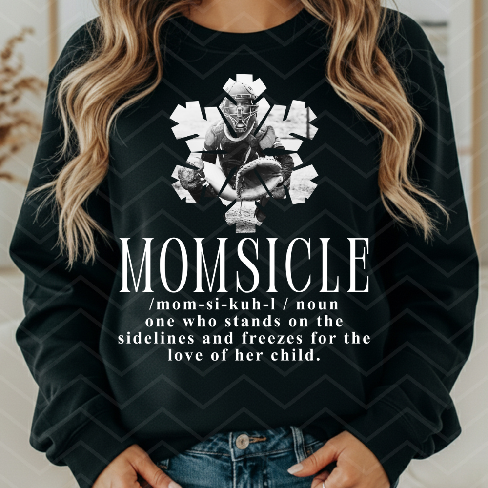 Custom Momsicle Snowflake Photo Frame Top — design example 1