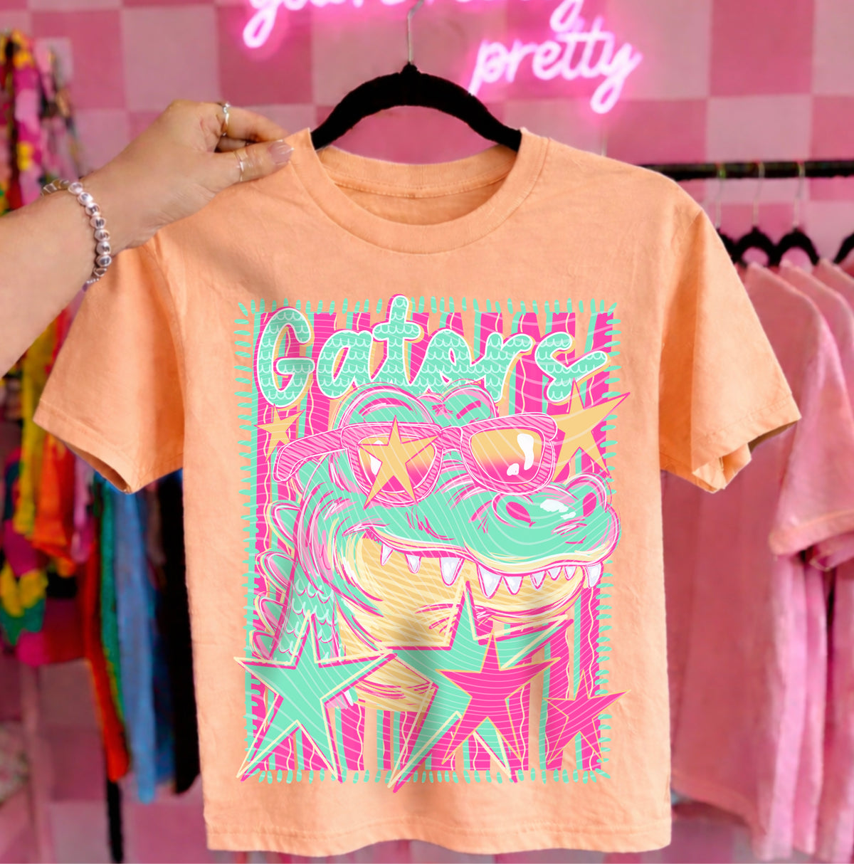 Neon Star Gators Top apparel mockup