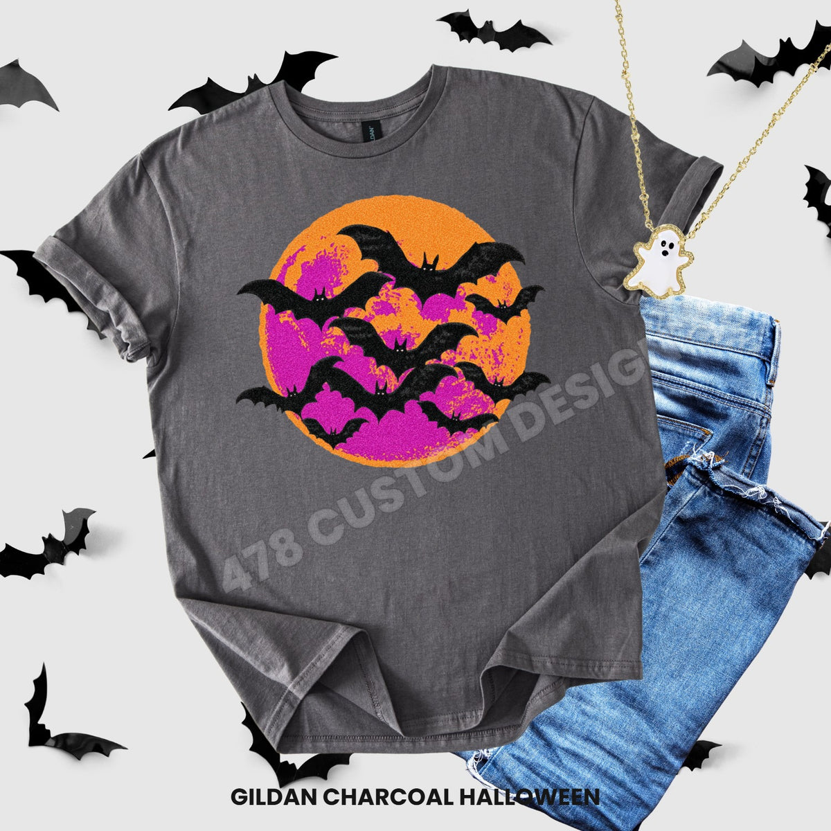 Halloween- Purple Moon Bats