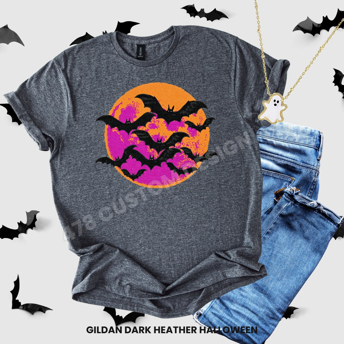 Halloween- Purple Moon Bats