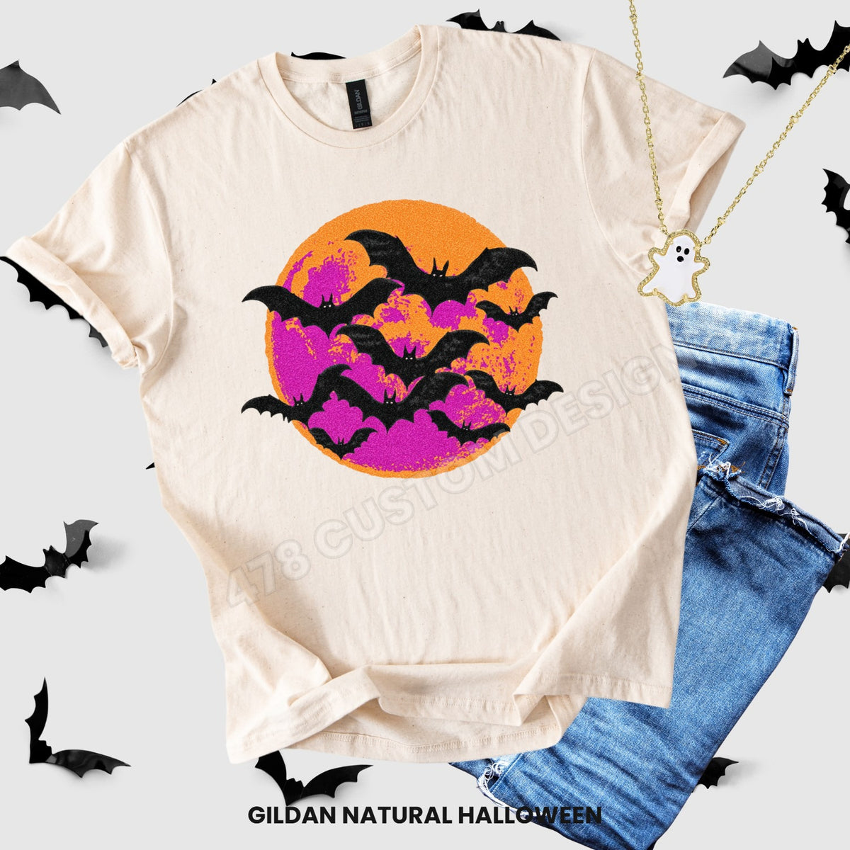Halloween- Purple Moon Bats