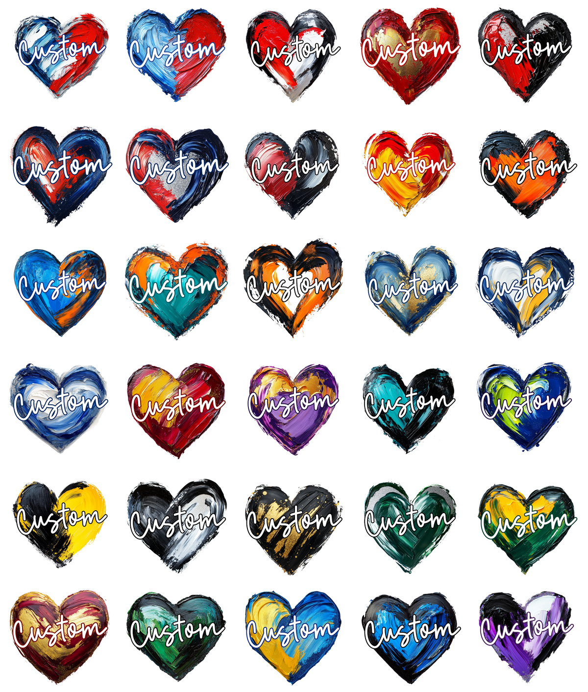 Custom Painted Hearts Top — design example 1
