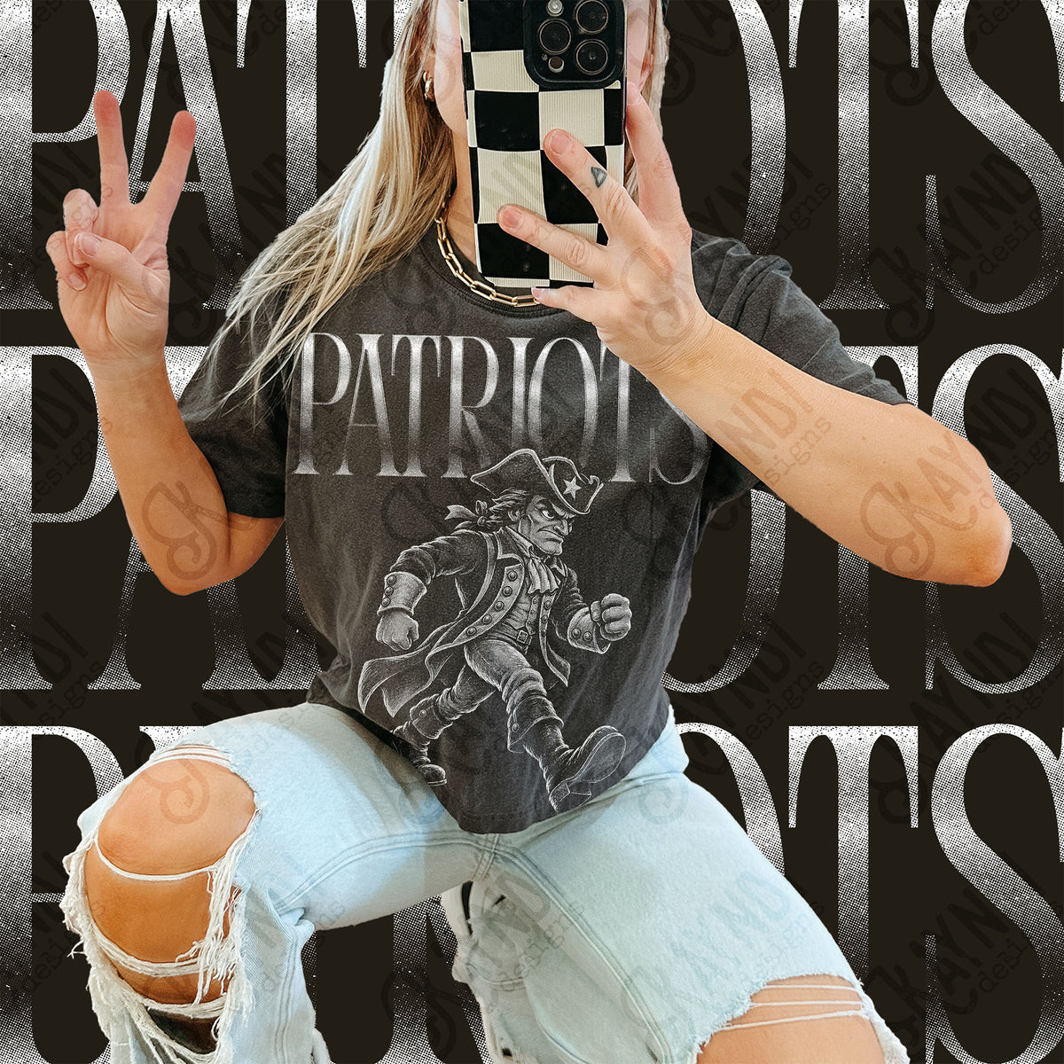 Halftone Patriots 2 Top design mockup