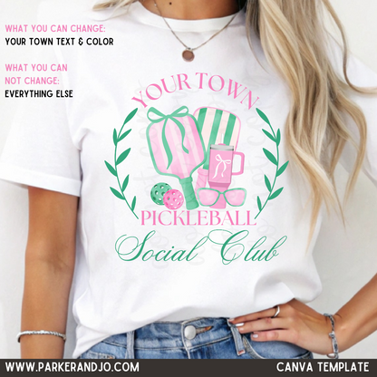 Custom Your Town Pickleball Club Top — design example 1