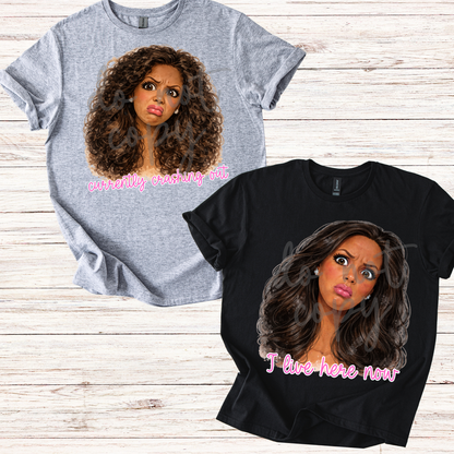 Custom Funny Disgusted Doll Face Top — design example 2