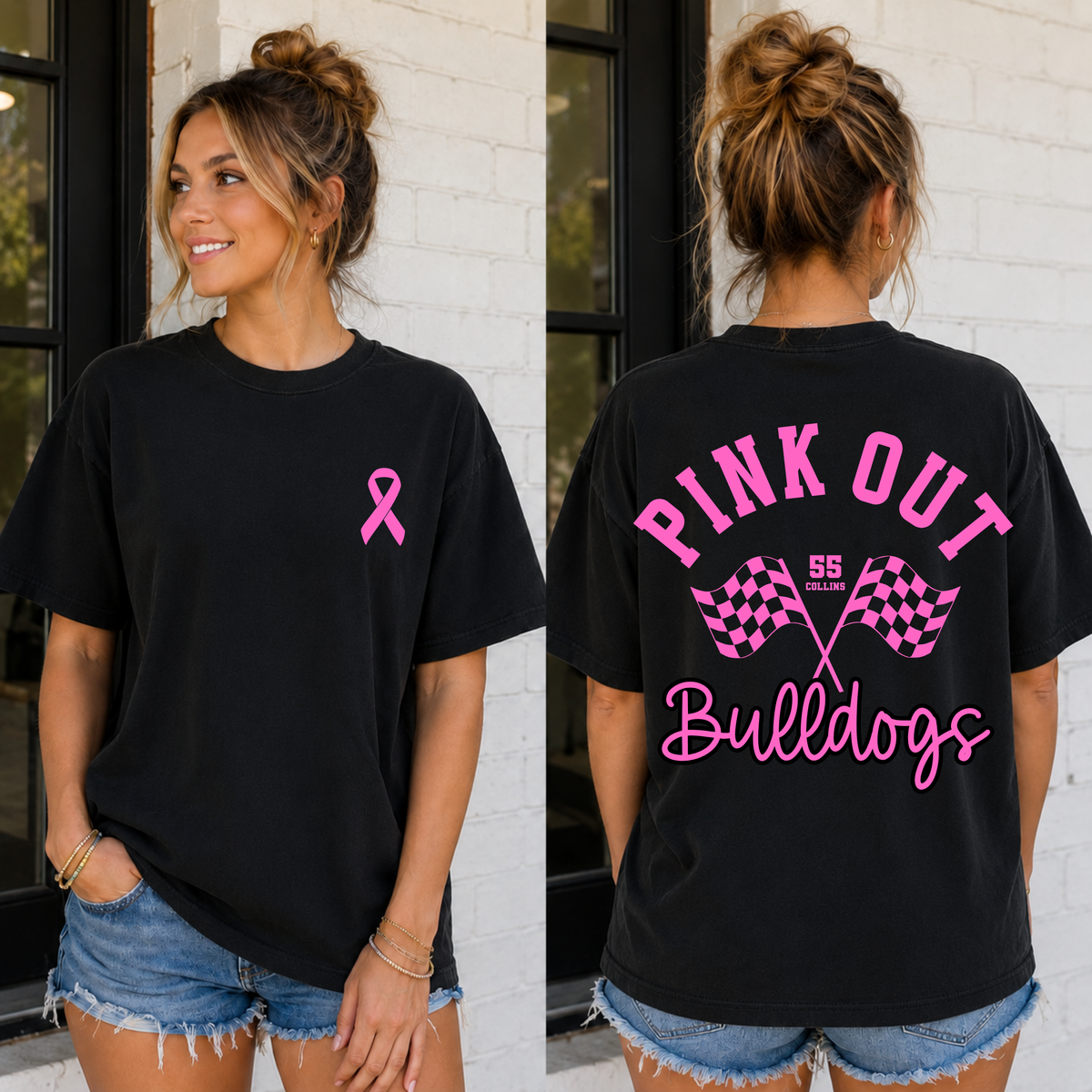 Custom Pink Out Racing Top — design example 1