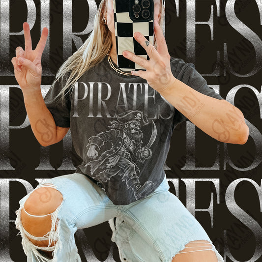 Pirates Halftone Mascot Shirt apparel mockup