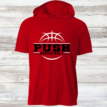 PUSH Basketball Design 7- Hooded T-Shirts (Sleeveless, Short and Long Sleeve)