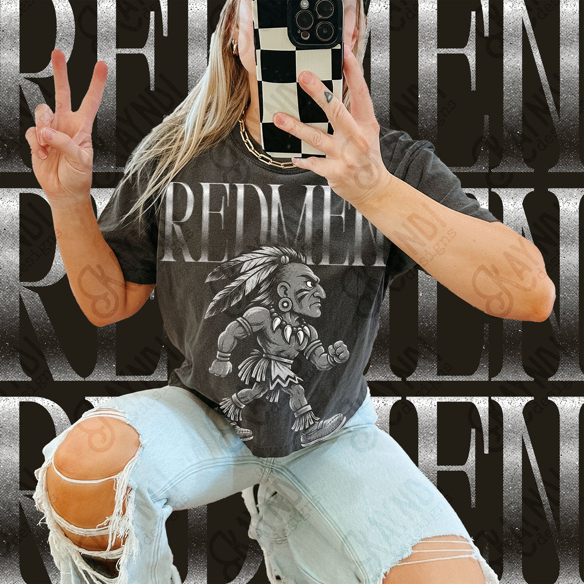 Halftone Redmen Top design mockup
