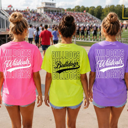 Custom School Spirit Stacked Mascot Top — design example 1