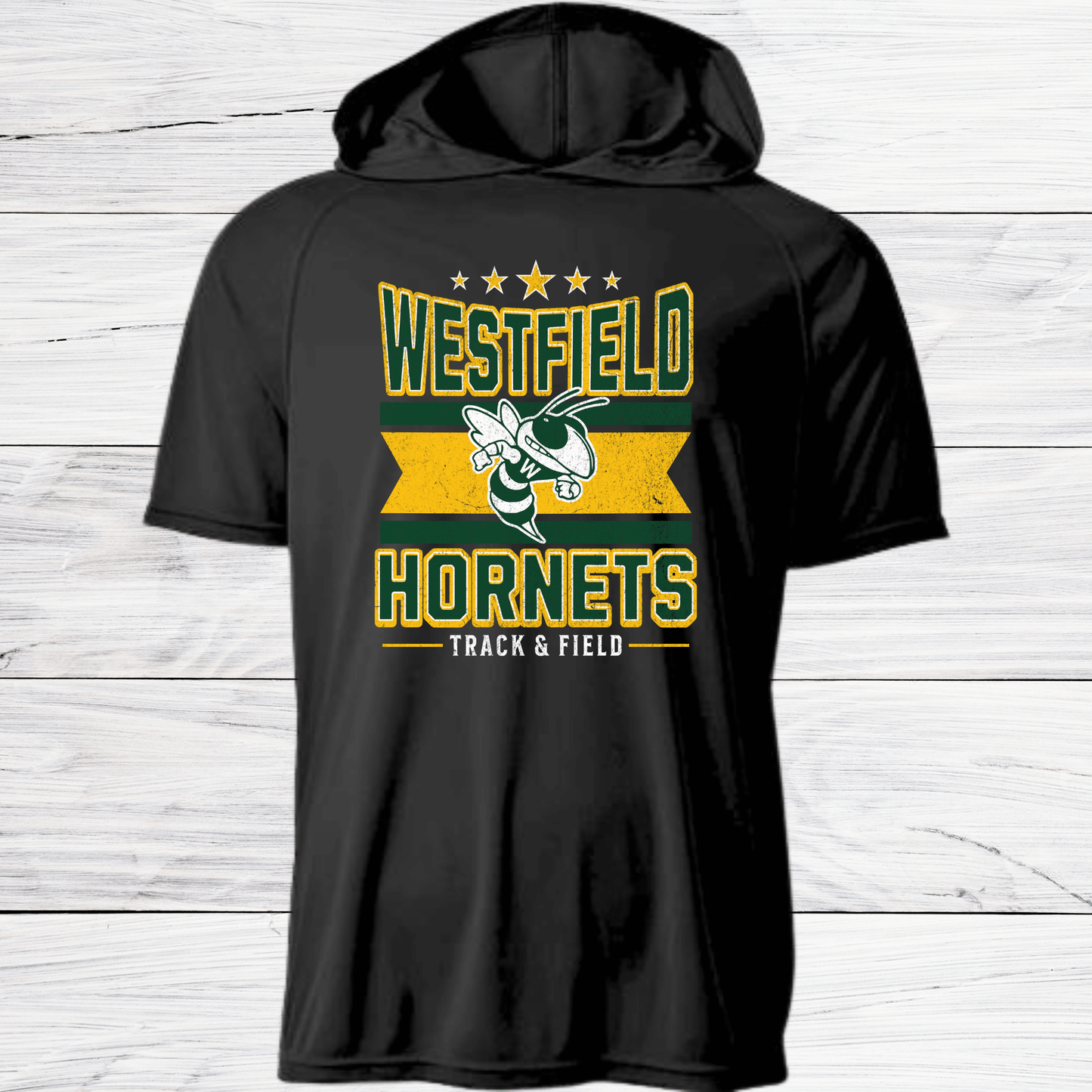 Westfield Design-Track & Field- Dri Fit Shirt w/ Hoods-Short and Long Sleeve