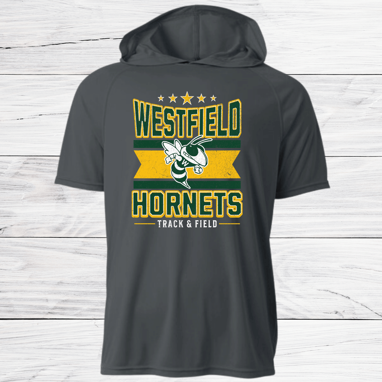 Westfield Design-Track & Field- Dri Fit Shirt w/ Hoods-Short and Long Sleeve