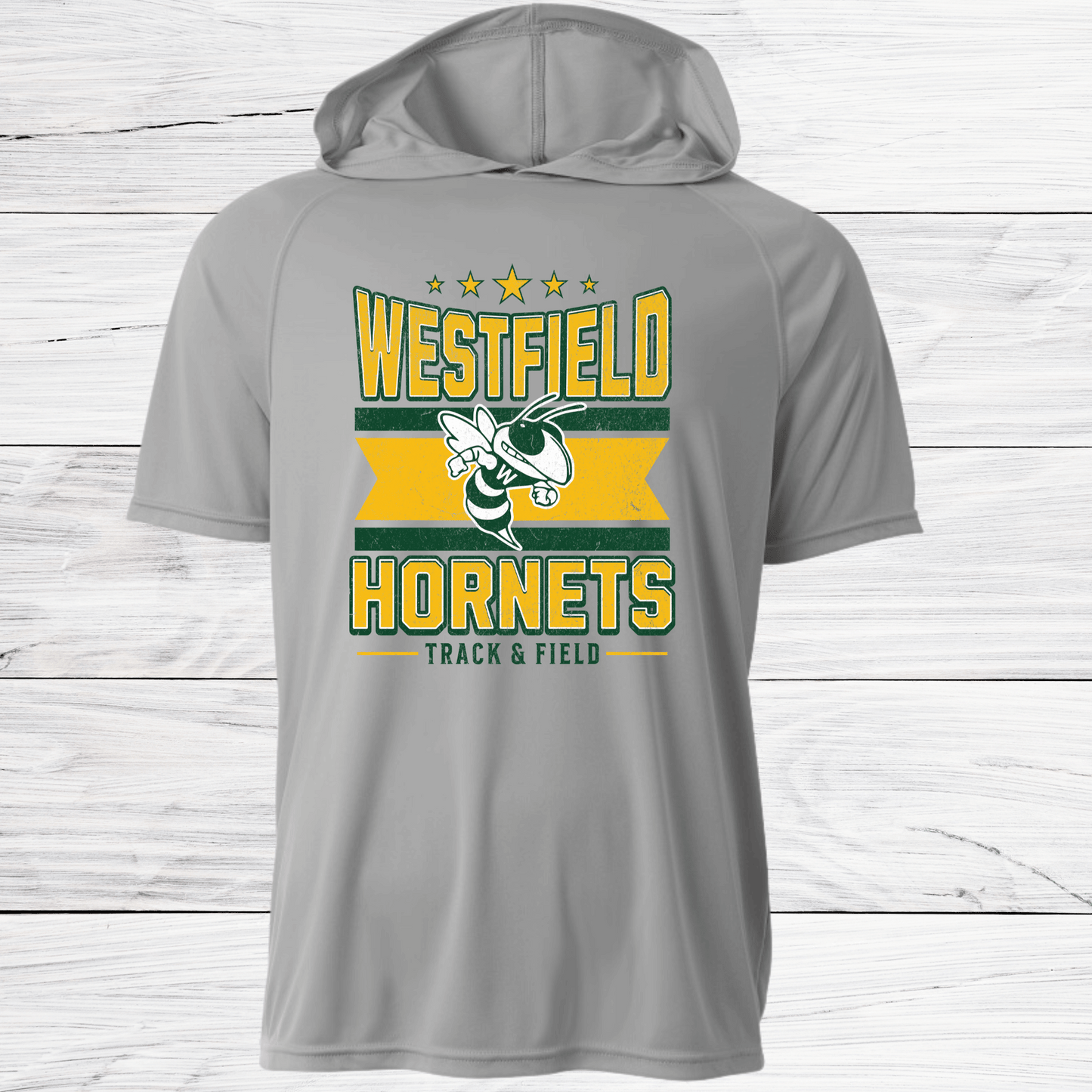 Westfield Design-Track & Field- Dri Fit Shirt w/ Hoods-Short and Long Sleeve