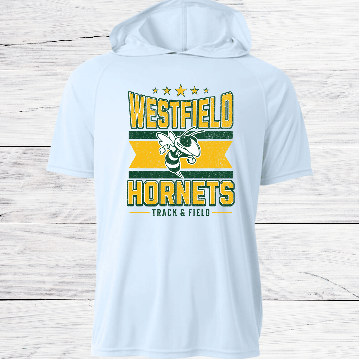 Westfield Design-Track & Field- Dri Fit Shirt w/ Hoods-Short and Long Sleeve