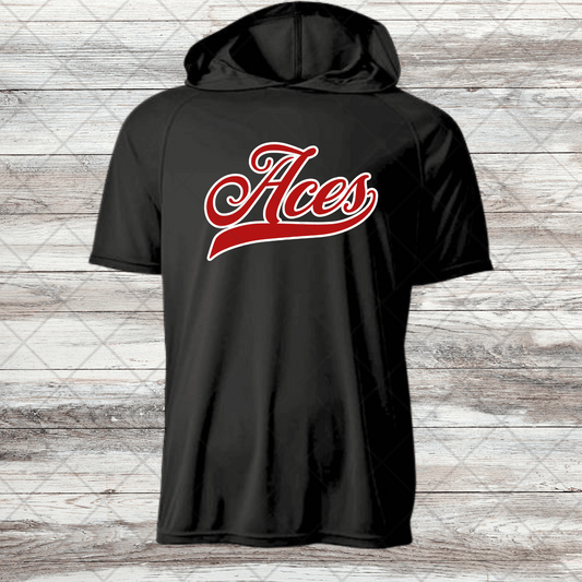 Aces-Design 3 Dri Fit Shirts w/ Hoods- Short and Long Sleeve