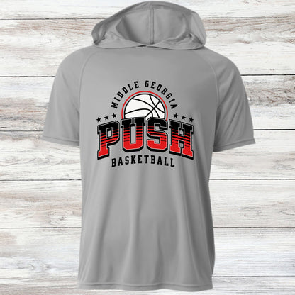 PUSH Basketball Design 3- Hooded T-Shirts (Sleeveless, Short and Long Sleeve)