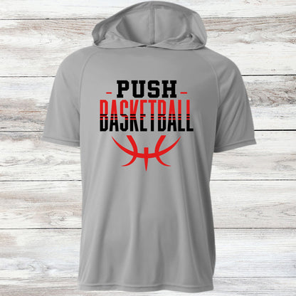 PUSH Basketball Design 4- Hooded T-Shirts (Sleeveless, Short and Long Sleeve)