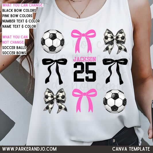Custom Soccer And Bows Top — design example 1