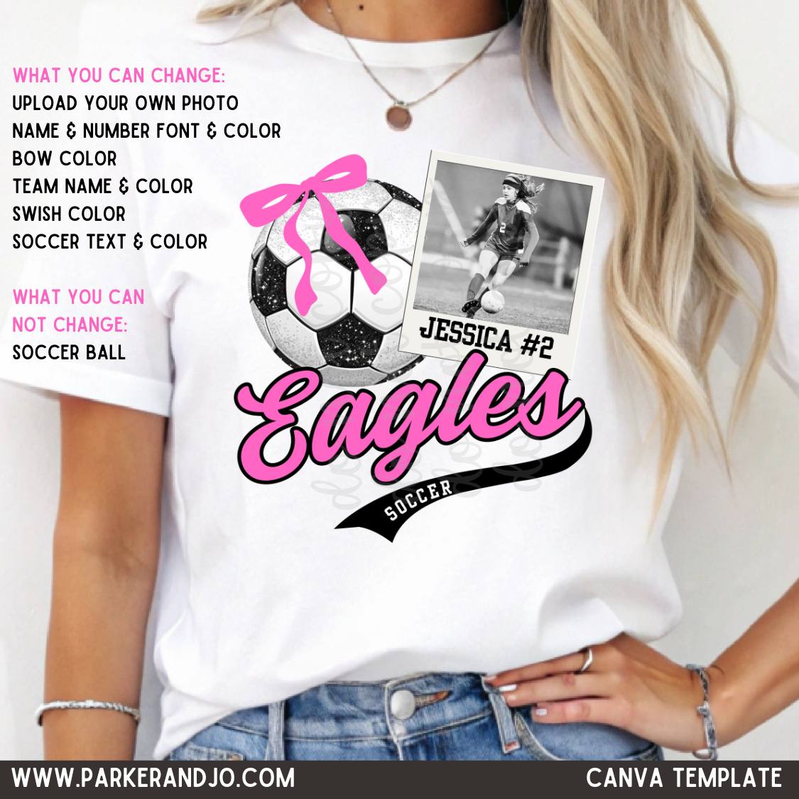 Custom Soccer Polaroid Top mockup showing the pictured apparel design.