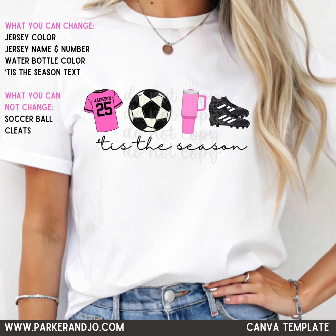 Custom 'Tis The Season Soccer Top mockup showing the pictured apparel design.