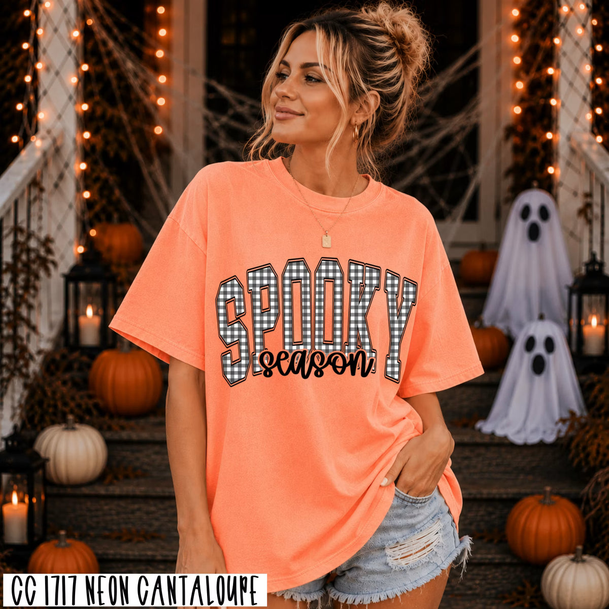 Spooky Season Gingham Print
