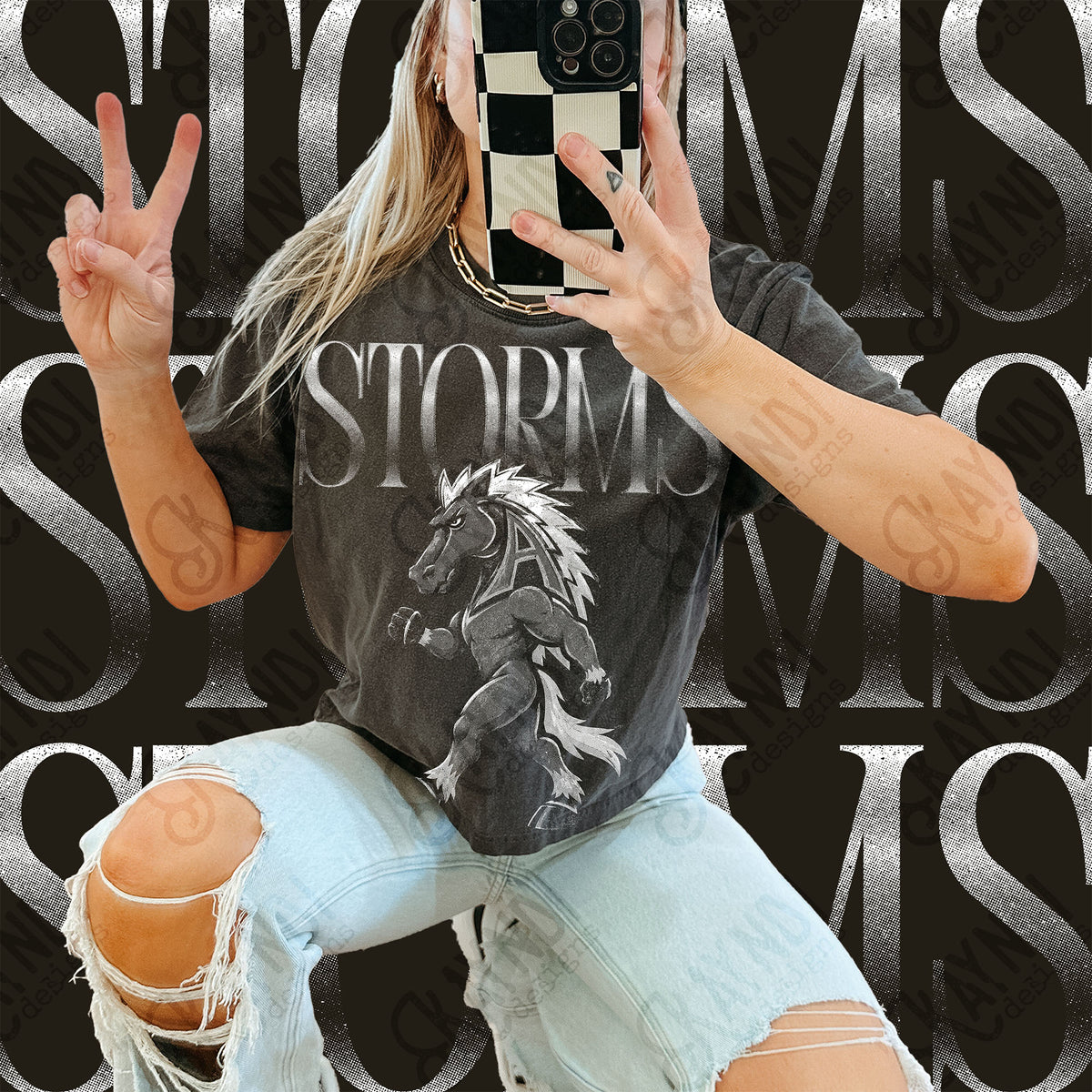Halftone Storms Top design mockup