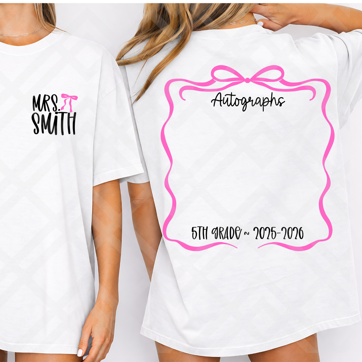Custom Teacher Shirt Autographs Top — design example 1