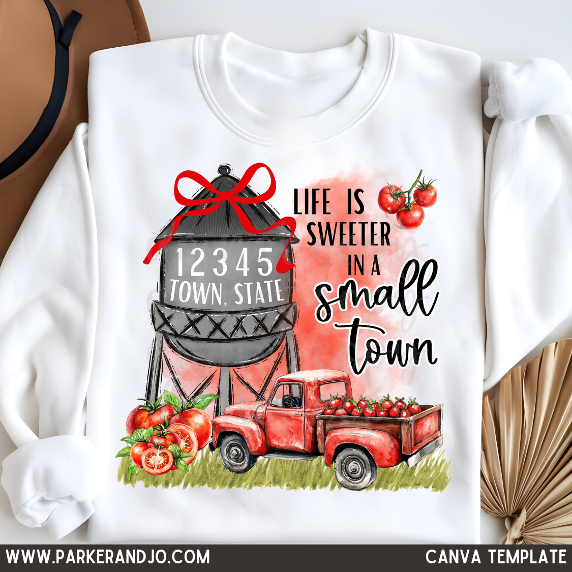 Custom Tomato Small Town Top — design example 1