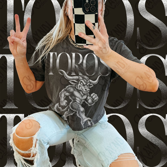 Toros 2 Halftone Mascot Shirt apparel mockup